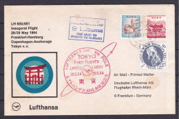 1964 Giappone Japan LUFTHANSA PRIMO VOLO TOKYO FRANCOFORTE AMBURGO Viaggiata - Brieven En Documenten