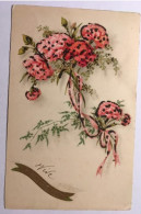 Cpa, Paillettes, Bouquet D'Oeillets? Ruban, ST NICOLAS, "éd Cigogne? N° 517, écrite En 1932 - Saint-Nicolas