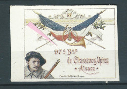 Rare : Belle Vignette DELANDRE - France - 97 éme Chasseurs à Pied ALSACE - 1914 -18 WWI WW1 Poster Stamp - Erinnophilie