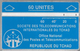 CARTE MAGNETIQUE-TCHAD-60U-BLEU-V° N° En Bas A Droite Inversé-244B04376-Utilisé-TBE - Tsjaad