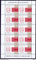 Vaticano 2015 Sass. 1681 Minifoglio Da 10 **/MNH VF - Blocks & Sheetlets & Panes