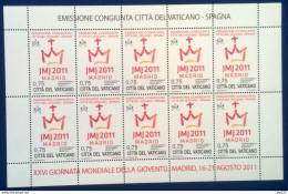 Vaticano 2011 Sass. 1560 Minifoglio Da 10 **/MNH VF - Blocs & Hojas