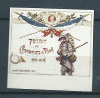 Rare : Belle Vignette DELANDRE - France - 79 éme Bataillon Chasseurs à Pied - 1914 -18 WWI WW1 Poster Stamp - Erinnophilie