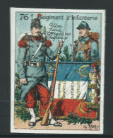 Rare : Belle Vignette DELANDRE - France 76 éme Régt D'infanterie De Ligne - 1914 -18 WWI WW1 Poster Stamp - Erinnophilie
