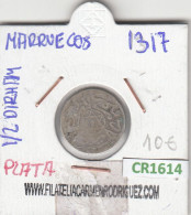 CR1614 MONEDA MARRUECOS 0,5 DIRHAM 1317 PLATA BC - Maroc