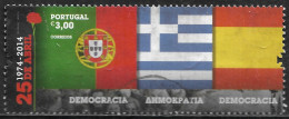Portugal – 2014 40th Anniversary 25 De Abril 3,00 Used Souvenir Sheet Stamp - Usado