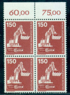 Germany Berlin 1978 Excavator,construction,Industry And Technology,Mi.584,Bl.x4,MNH - Usines & Industries