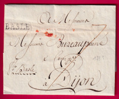 MARQUE BASLE BALE SUISSE 1783 POUR DIJON COTE D'OR LETTRE - ...-1845 Voorlopers