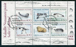 GREENLAND 1991 Seals Block Used.  Michel Block 3 - Bloques