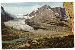 Jasper National Park - Athabaska Glacier - The Columbia Icefields With The Columbia Icefields Chalet In The Foreggground - Jasper