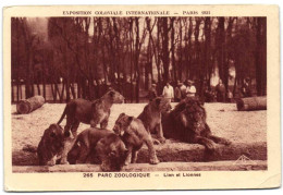 Exposition Coloniale Internationale - Paris 1931 - Parc Zoologique - Lion Et Lionnes - Ausstellungen