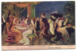 Exposition De Bruxelles 1910 - Une Soirée Dans Un Restaurant Parisien (Fourrures Revillon Frères) - Wereldtentoonstellingen