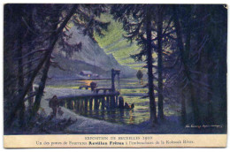 Exposition De Bruxelles 1910 - Un Des Postes De Fourrures Revillon Frères ) L'embouchure De La Koksoak River - Wereldtentoonstellingen