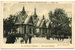 Exposition Coloniale Internationale - Paris 1931 - Section De L'Indochine - Pavilolon Du Cambodge - Ausstellungen