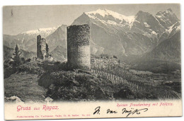 Gruss Aus Ragaz - Ruinen Freudenberg Mit Falknis - Berg