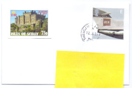 UK Isles Of Scilly îles Sorlingues Avion Airplane Tresco To Belgium Stamp E And Private Stamp 2023 - Zonder Classificatie