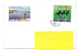 UK Isles Of Scilly îles Sorlingues Bicycle Tresco To Belgium Stamp E And Private Stamp 2023 - Unclassified