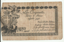 13A - REGIE FINANZE 50 LIRE 1/04/1796 - Regno D'Italia – Autres