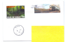 UK Isles Of Scilly îles Sorlingues Train Bryher To Belgium Stamp E And Private Stamp 2023 - Unclassified