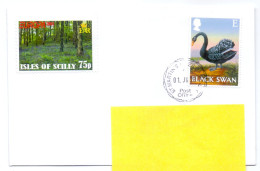 UK Isles Of Scilly îles Sorlingues Black Swan Cygne St Martin's To Belgium Stamp E And Private Stamp 2023 - Unclassified
