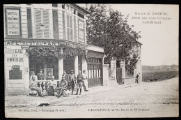 94 - VALENTON - Route De Brévannes - Maison E. GABRIEL - Hôtel Des Deux Colonnes Café Billard - Animée - Valenton