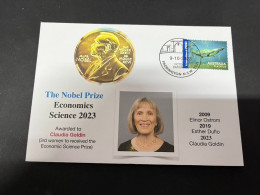 12-10-2023 (4 U 7) Nobel Economics Prize Awarded In 2023 - 1 Cover - OZ Stamp (postmarked 9-10-2022) Claudia Goldin - Prix Nobel