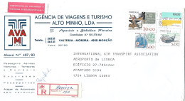 Portugal Registered Cover MOREIRA Cancel And Registration Label - Cartas & Documentos