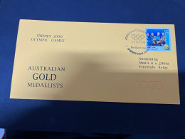 12-10-2023 (4 U 9) Australia FDC Cover - Sydney 2000 Olympic (2 Covers) Men Team Swimming - Zomer 2000: Sydney