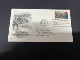 12-10-2023 (4 U 9) USA FDC Cover - Lexington Battle - 1971-1980