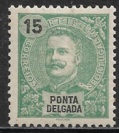 Ponta Delgada – 1898 King Carlos 15 Réis Mint Stamp - Ponta Delgada