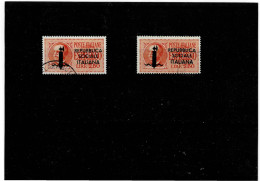 ITALIA ,Repubblica Sociale ,"Espressi",con Soprastampo ,2,50. Arancio ,2 Pezzi Usati ,qualita Ottima - Correo Urgente