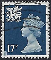 GREAT BRITAIN Wales 1990 QEII 17p Machin Deep Blue SGW45 FU With Printing Flaw - Galles