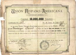 Union Hispano-América Sociedad Anonima - San Sebastian - Bruxelles Le 3 Janvier 1921. - Banque & Assurance