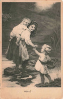 ENFANTS - Scène - Viens! - Des Enfants Près De La Rivière - Carte Postale Ancienne - Scene & Paesaggi