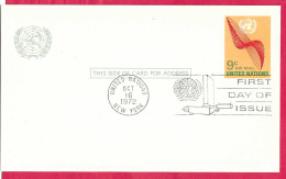 O.N.U. NEW YORK  - INTERO CARTOLINA POSTALE AIR MAIL 9C - ANNULLO MECCANICO F.D.C. *OCT 16, 1972* - Used Stamps