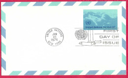 O.N.U. NEW YORK  - INTERO CARTOLINA POSTALE  AIR MAIL 11C - ANNULLO MECCANICO F.D.C. *JAN 10, 1975* - Gebruikt