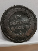 1 DECIME DUPRE GRAND MODULE AN 8 A PARIS / FRANCE - 1792-1804 Prima Repubblica