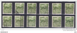 JAPAN:  1953  GOLDEN  TEMPLE  -  20 Y. USED STAMPS  -  REP.  12  EXEMPLARY  -  YV/TELL. 550 - Gebraucht