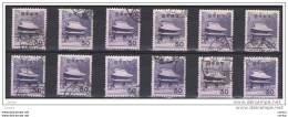 JAPAN:  1962/65   ENKAKUJI  TEMPLE  -  30 Y. USED  STAMPS  -  REP.  12  EXEMPLARY  -  YV/TELL. 700 - Usati