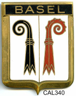 CAL340 - PLAQUE CALANDRE AUTO - BASEL - Targhe Smaltate (a Partire Dal 1961)