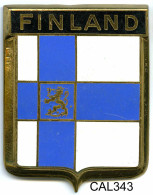 CAL343 - PLAQUE CALANDRE AUTO - FINLAND - Enameled Signs (after1960)
