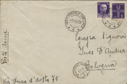 Carta Circulada Desde El Frente A Bolonia (Italia), El 9/10/37. Mat. "UFF POSTALE SPECIALE 4". - Bolli Di Censura Repubblicana