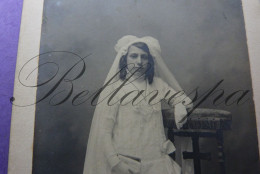 C.D.V. -Photo-Carte De Visite Studio Atelier   Portrait Album Communie Vormsel - Ancianas (antes De 1900)