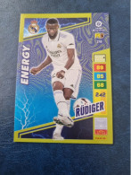 CARTE  FOOT  PANINI  ADRENALYN  REAL  MADRID   2022/23  RUDIGER   //  PARFAI ETAT  //  1er  CHOIX  // - Trading Cards