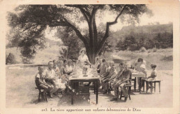 ECOLE - La Terre Appartient Aux Enfants Debonnaires De Dieu - Carte Postale Ancienne - Scuole