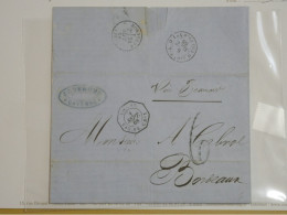 DC17 GUYANNE FRANCAISE BELLE LETTRE RARE  1868  PAQUEBOT FRANCAIS CAYENNE A  BORDEAU   FRANCE ++AFF. INTERESSANT++++ - Brieven En Documenten