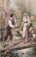ARTS - Tableau - Un Couple De Paysans - Bergère - Colorisé - Carte Postale Ancienne - Paintings
