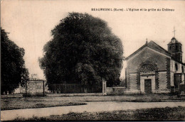 N°112960 -cpa Beaumesnil -l'église Et La Grille Du Château- - Beaumesnil