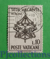 S645 - VATICANO - VATICAN CITY 1963 SEDE VACANTE L.10 USATO - USED - Used Stamps