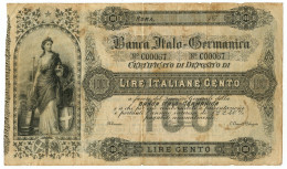 100 LIRE NON EMESSO BANCA ITALO-GERMANICA CERTIFICATO DI DEPOSITO 187_ BB- - Andere & Zonder Classificatie